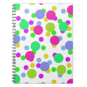 Naadloze abstracte cirkels rond stippen confetti b notitieboek (Voorkant)
