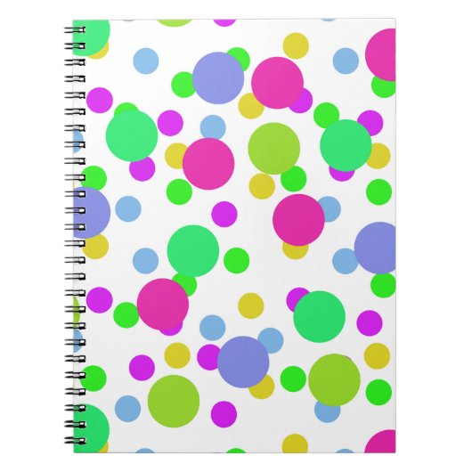 Naadloze abstracte cirkels rond stippen confetti b notitieboek (Voorkant)