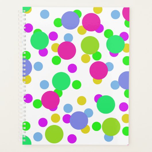 Naadloze abstracte cirkels rond stippen confetti b planner (Voorkant)