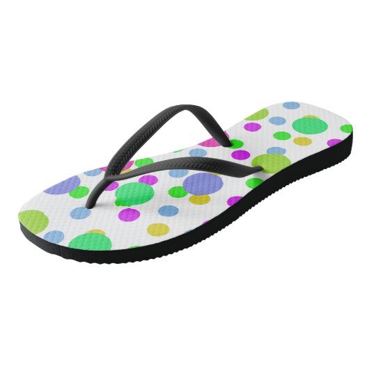 Naadloze abstracte cirkels rond stippen confetti b teenslippers (Schuin)