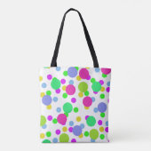 Naadloze abstracte cirkels rond stippen confetti b tote bag (Achterkant)