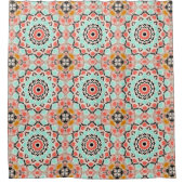 Naadloze abstracte geometrische ronde cirkel manda douchegordijn (Voorkant)