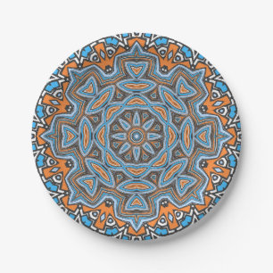 Naadloze abstracte geometrische ronde cirkel manda papieren bordje