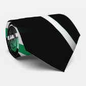 Naadloze Abstracte groene en witte lijnen op zwart Stropdas (Opgerold)