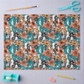 Naadloze abstracte, heldere cartoon schattige bloe tissuepapier (Craft)
