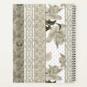 Naadloze abstracte kant retro  beige rozen f planner (Achterkant)