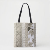 Naadloze abstracte kant retro beige rozen f tote bag (Voorkant)
