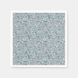 Naadloze abstracte kant romantische retro blauw servet