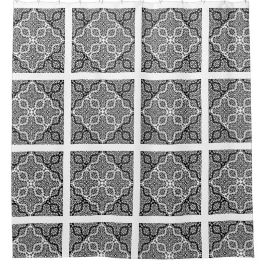 Naadloze abstracte kant romantische retro  hoed douchegordijn (Voorkant)