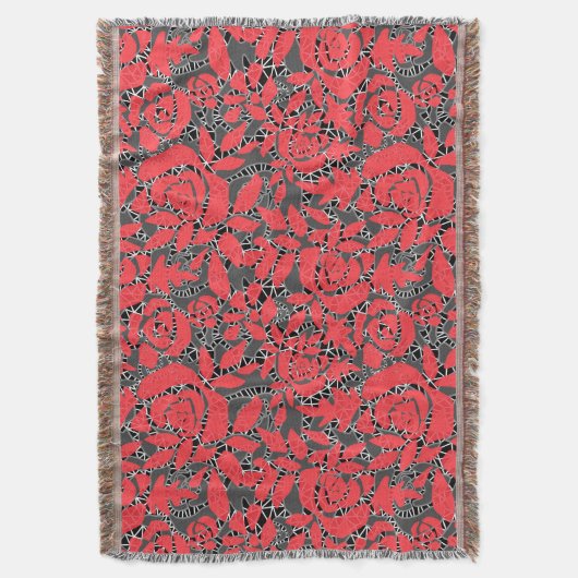 Naadloze abstracte kant romantische retro rood deken (Voorkant Verticaal)