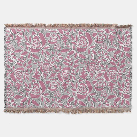 Naadloze abstracte kant romantische retro  roze deken (Voorkant)