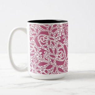 Naadloze abstracte kant romantische retro vintage  tweekleurige koffiemok