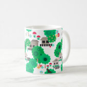 Naadloze abstracte kinder cartoons houden honden koffiemok (Voorkant rechts)