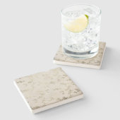 Naadloze abstracte kleine retro beige bloem stenen onderzetter (Zijkant)