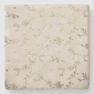 Naadloze abstracte kleine retro beige bloem stenen onderzetter