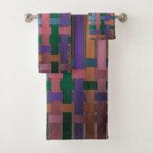 Naadloze abstracte lijnen gestreepte zijde satijnl bad handdoek (Insitu)