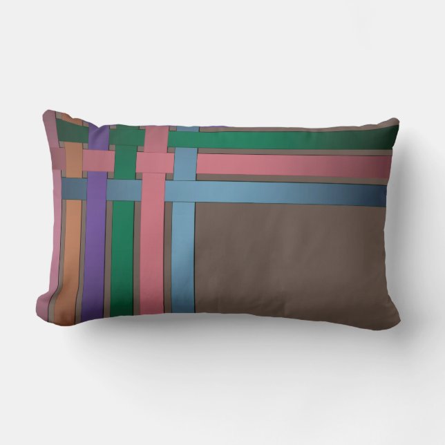 Naadloze abstracte lijnen gestreepte zijde satijnl kussen (Voorkant)