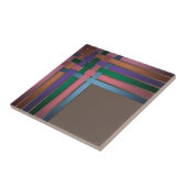 Naadloze abstracte lijnen gestreepte zijde satijnl tegeltje (Zijkant)