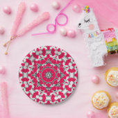 Naadloze abstracte mandala harst heldere orna papieren bordje (Feest)