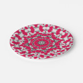 Naadloze abstracte mandala harst heldere orna papieren bordje (Gekanteld)