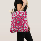 Naadloze abstracte mandala harst heldere orna tote bag (Dichtbij)