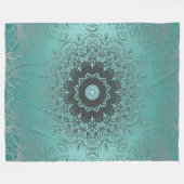 Naadloze abstracte mandala ronde cirkel kaleidosco fleece deken (Voorkant (Horizontaal))