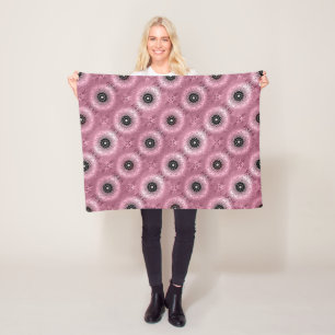 Naadloze abstracte mandala ronde cirkels patroon p fleece deken