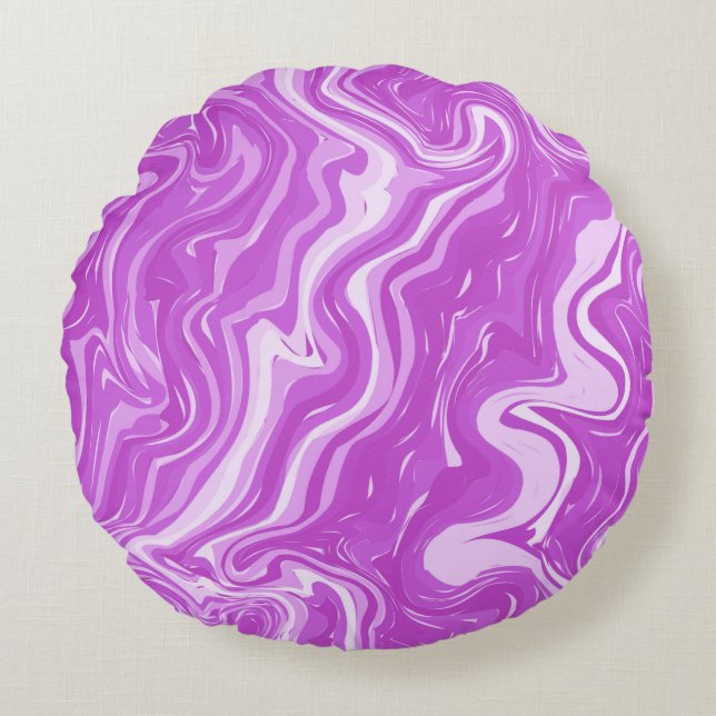 Naadloze Abstracte marmer roze Patroon Sierkussen Rond Kussen (Voorkant)