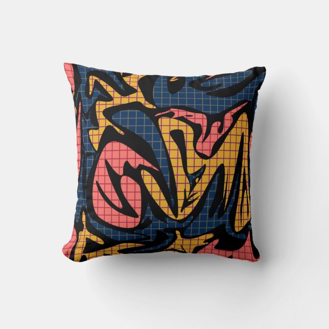 Naadloze abstracte memphis school modern patroon b kussen (Voorkant)