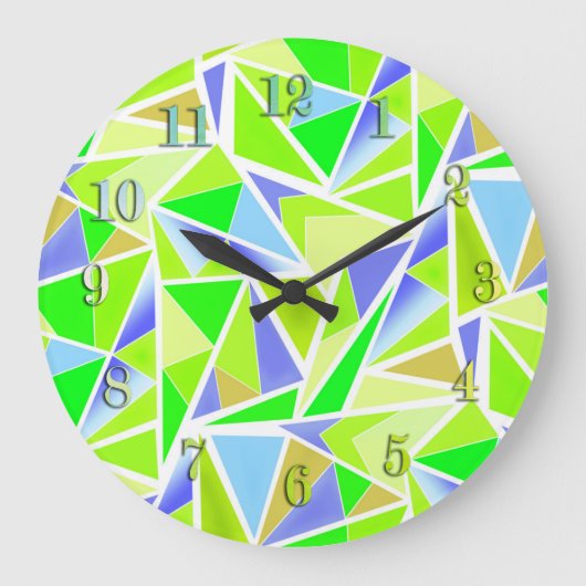 Naadloze abstracte moderne geometrische vormen tri grote klok (Voorkant)