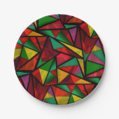 Naadloze abstracte moderne geometrische vormen tri papieren bordje (Voorkant)