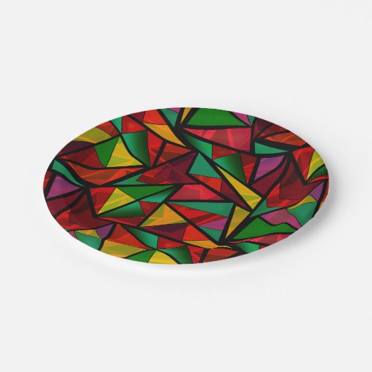 Naadloze abstracte moderne geometrische vormen tri papieren bordje (Gekanteld)