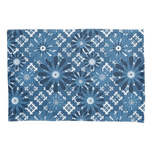 Naadloze abstracte moderne geruite plaid bloemenbl kussensloop (Voorkant)