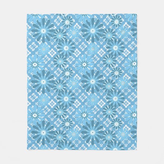 Naadloze abstracte moderne gevarieerde florale bl fleece deken (Voorkant)