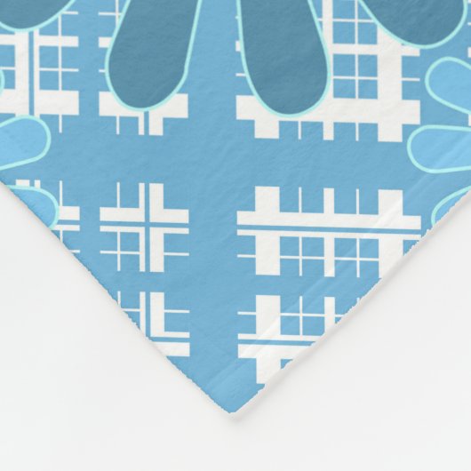 Naadloze abstracte moderne gevarieerde florale bl fleece deken (Hoek)