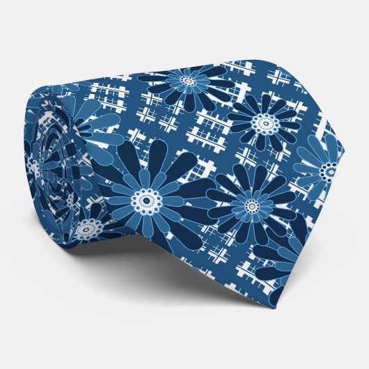 Naadloze abstracte moderne gevarieerde florale bl stropdas (Opgerold)