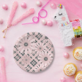 Naadloze abstracte moderne gevarieerde florale pi papieren bordje (Feest)