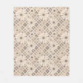 Naadloze abstracte moderne geveesdroogde florale f fleece deken (Voorkant)
