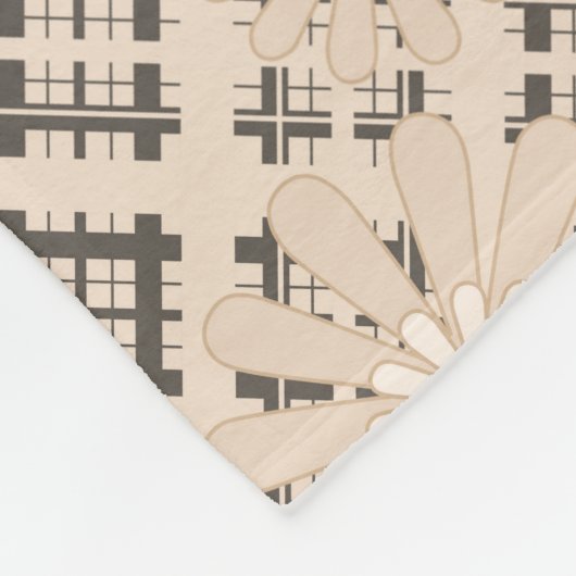 Naadloze abstracte moderne geveesdroogde florale f fleece deken (Hoek)