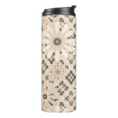 Naadloze abstracte moderne geveesdroogde florale f thermosbeker (Gedraaid links)