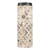 Naadloze abstracte moderne geveesdroogde florale f thermosbeker (Achterkant)