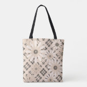Naadloze abstracte moderne geveesdroogde florale f tote bag (Achterkant)