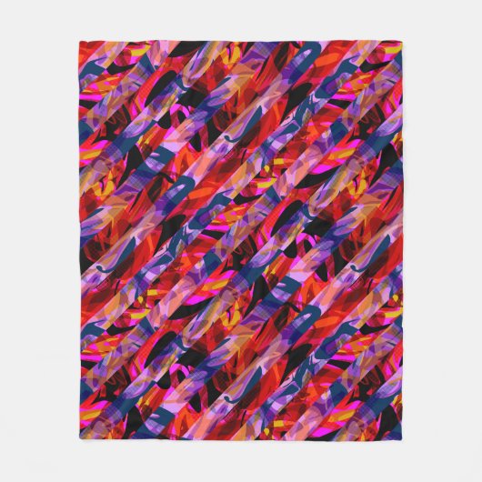 Naadloze abstracte, moderne penseelstreek, multico fleece deken (Voorkant)
