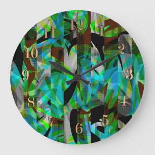 Naadloze abstracte, moderne penseelstreek, multico grote klok