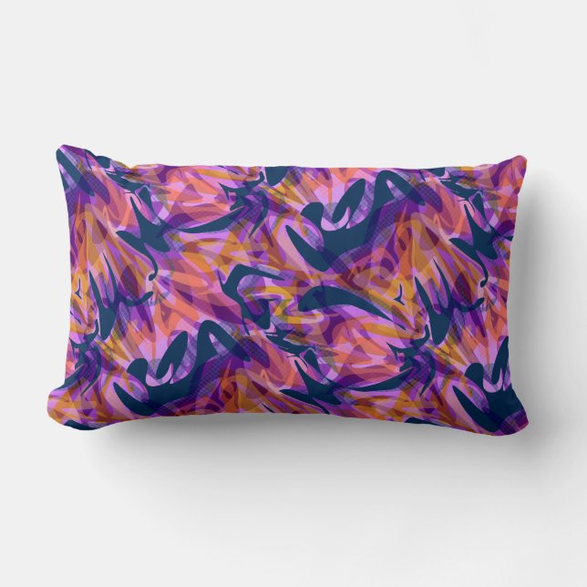 Naadloze abstracte, moderne penseelstreek, multico kussen (Voorkant)