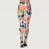 Naadloze abstracte, moderne penseelstreek, multico leggings (Achterkant)