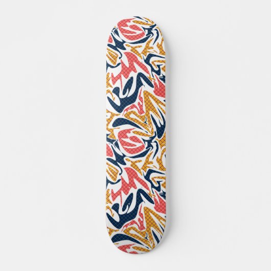 Naadloze abstracte, moderne penseelstreek, multico persoonlijk skateboard (Voorkant)