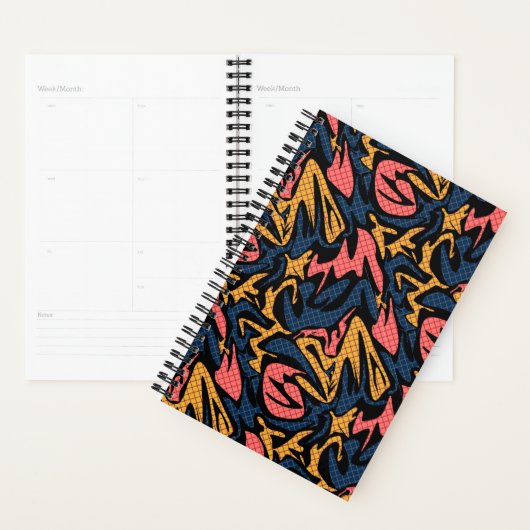 Naadloze abstracte, moderne penseelstreek, multico planner (Display)