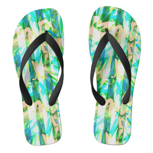 Naadloze abstracte, moderne penseelstreek, multico teenslippers (Voetbed)