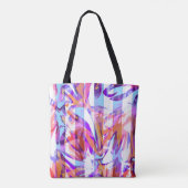 Naadloze abstracte, moderne penseelstreek, multico tote bag (Achterkant)